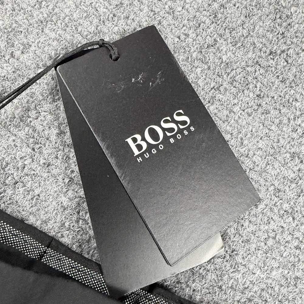 Hugo Boss Dress Suit Pants Mens 32R Black Unhemmed Wool NEW